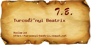 Turcsányi Beatrix névjegykártya